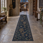 Ancient Observatory Runner Rug with dimensional printed themed artwork; representative AI-generated mockup.