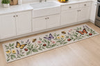 Garden Insect Counting Kitchen Rug with dimensional printed themed artwork; representative AI-generated mockup.
