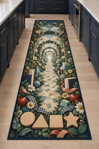 Inclusive Learning Sanctuary Kitchen Rug with dimensional printed themed artwork; representative AI-generated mockup.