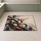 Cadence Inkfold Kitchen Rug with dimensional printed themed artwork; representative AI-generated mockup.