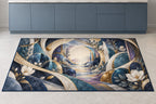 Spatial Prism Atelier Kitchen Rug with dimensional printed themed artwork; representative AI-generated mockup.