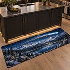 Comet Trail Kitchen Rug with dimensional printed themed artwork; representative AI-generated mockup.