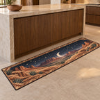 Desert Night Sky Kitchen Rug with dimensional printed themed artwork; representative AI-generated mockup.