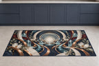 Luminous Circuit Sanctuary Kitchen Rug with dimensional printed themed artwork; representative AI-generated mockup.
