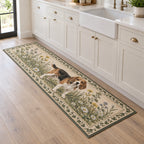 Beagle Kitchen Rug with dimensional printed themed artwork; representative AI-generated mockup.
