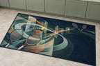 Doubles Rally Labyrinth Kitchen Rug with dimensional printed themed artwork; representative AI-generated mockup.
