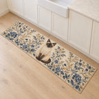 Siamese Cat Companion Kitchen Rug with dimensional printed themed artwork; representative AI-generated mockup.