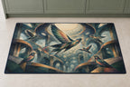 Dawn Chorus Observatory Kitchen Rug with dimensional printed themed artwork; representative AI-generated mockup.