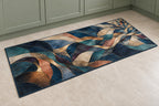 Prismatic Jigsaw Current Kitchen Rug with dimensional printed themed artwork; representative AI-generated mockup.