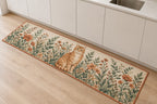 Orange Tabby Cat Companion Kitchen Rug with dimensional printed themed artwork; representative AI-generated mockup.