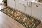 Original Storybook Animals Kitchen Rug with dimensional printed themed artwork; representative AI-generated mockup.