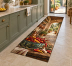Chili Pepper Kitchen Kitchen Rug with dimensional printed themed artwork; representative AI-generated mockup.