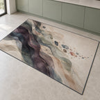 Quiet Margin Aurora Kitchen Rug with dimensional printed themed artwork; representative AI-generated mockup.