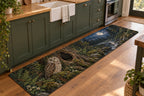 Owl Hollow Kitchen Rug with dimensional printed themed artwork; representative AI-generated mockup.