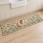 Guinea Pig Companion Kitchen Rug with dimensional printed themed artwork; representative AI-generated mockup.