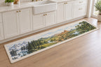 World Biomes Kitchen Rug with dimensional printed themed artwork; representative AI-generated mockup.