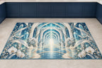 Dental Hygienist Prism Atrium Kitchen Rug with dimensional printed themed artwork; representative AI-generated mockup.