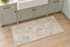 Sand Dollar Pattern Kitchen Rug with dimensional printed themed artwork; representative AI-generated mockup.