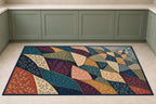 Prismatic Quiltwork Cascade Kitchen Rug with dimensional printed themed artwork; representative AI-generated mockup.