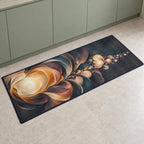 Luminous Waxfold Cascade Kitchen Rug with dimensional printed themed artwork; representative AI-generated mockup.