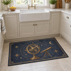 Ancient Observatory Kitchen Rug with dimensional printed themed artwork; representative AI-generated mockup.