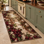 Cherry Kitchen Kitchen Rug with dimensional printed themed artwork; representative AI-generated mockup.