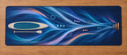 Stillwater Stance Prismwake Desk Mat with dimensional printed themed artwork; representative AI-generated mockup.