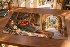 Chili Pepper Kitchen Desk Mat with dimensional printed themed artwork; representative AI-generated mockup.