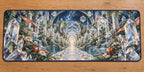 Prismatic Discovery Conservatory Desk Mat with dimensional printed themed artwork; representative AI-generated mockup.