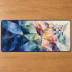 Pigment Veilcascade Desk Mat with dimensional printed themed artwork; representative AI-generated mockup.