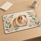 Guinea Pig Companion Desk Mat with dimensional printed themed artwork; representative AI-generated mockup.