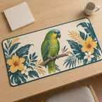 Parrot Companion Desk Mat with dimensional printed themed artwork; representative AI-generated mockup.