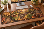Acorns and Oak Leaves Desk Mat with dimensional printed themed artwork; representative AI-generated mockup.