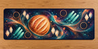Crumb Lantern Fermentation Desk Mat with dimensional printed themed artwork; representative AI-generated mockup.