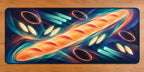 Baguette Aurora Relay Desk Mat with dimensional printed themed artwork; representative AI-generated mockup.