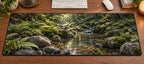 Moss and Stones Desk Mat with dimensional printed themed artwork; representative AI-generated mockup.