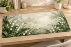 Lily of the Valley Desk Mat with dimensional printed themed artwork; representative AI-generated mockup.