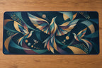 Dawn Chorus Observatory Desk Mat with dimensional printed themed artwork; representative AI-generated mockup.