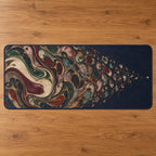Folio Marbling Rift Desk Mat with dimensional printed themed artwork; representative AI-generated mockup.