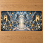 Vet Tech Lantern Conservatory Desk Mat with dimensional printed themed artwork; representative AI-generated mockup.