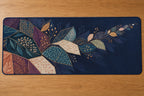Threadlight Bloomrift Desk Mat with dimensional printed themed artwork; representative AI-generated mockup.