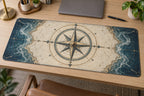 Nautical Compass Desk Mat with dimensional printed themed artwork; representative AI-generated mockup.