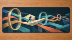 Ridgepulse Strata Passage Desk Mat with dimensional printed themed artwork; representative AI-generated mockup.