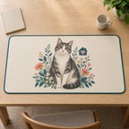 Rescue Cat Advocate Desk Mat with dimensional printed themed artwork; representative AI-generated mockup.