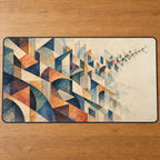 Inkline Cityfold Desk Mat with dimensional printed themed artwork; representative AI-generated mockup.