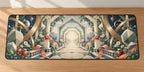 Geometric Wonder Observatory Desk Mat with dimensional printed themed artwork; representative AI-generated mockup.