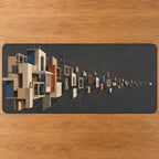 Pocket Atelier Parallax Desk Mat with dimensional printed themed artwork; representative AI-generated mockup.