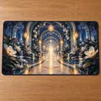 Nurse Care Lantern Atrium Desk Mat with dimensional printed themed artwork; representative AI-generated mockup.