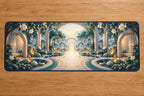 Empathy Pathway Sanctuary Desk Mat with dimensional printed themed artwork; representative AI-generated mockup.