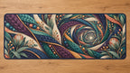 Stitchlight Loom Atrium Desk Mat with dimensional printed themed artwork; representative AI-generated mockup.